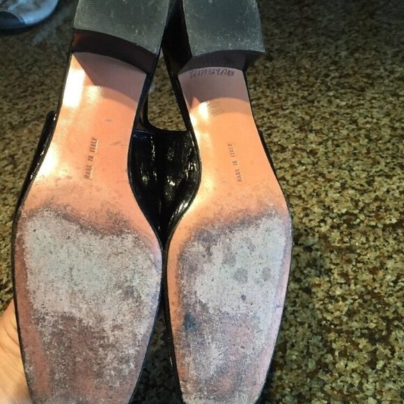 SALVATORE FERRAGAMO 7 A2 Black Patent Low Heels - Picture 9 of 13